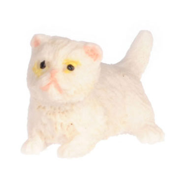 Dollhouse Miniature Persian Kitten, White